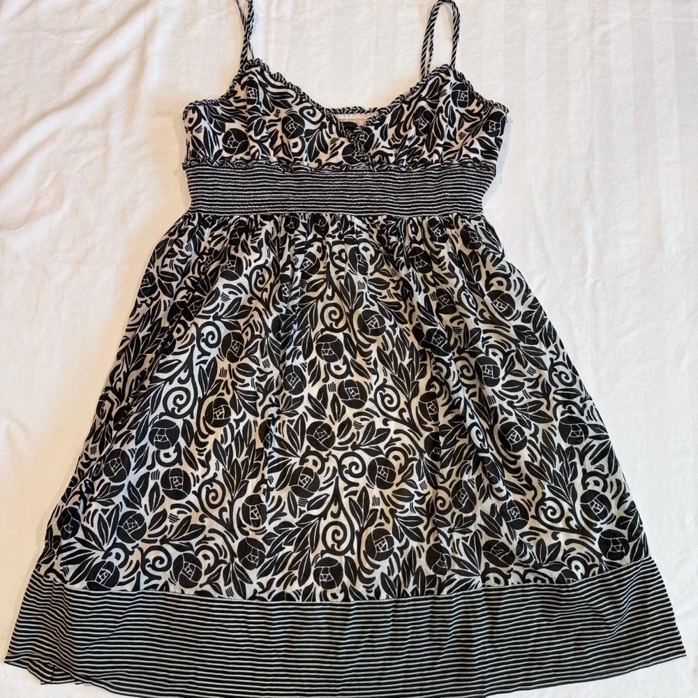 BCBGMaxAzria Monochrome Patterned Dress,‎ Size Large